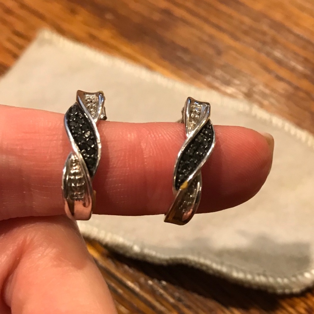 Kay Jewelers Black & white diamond drop earrings